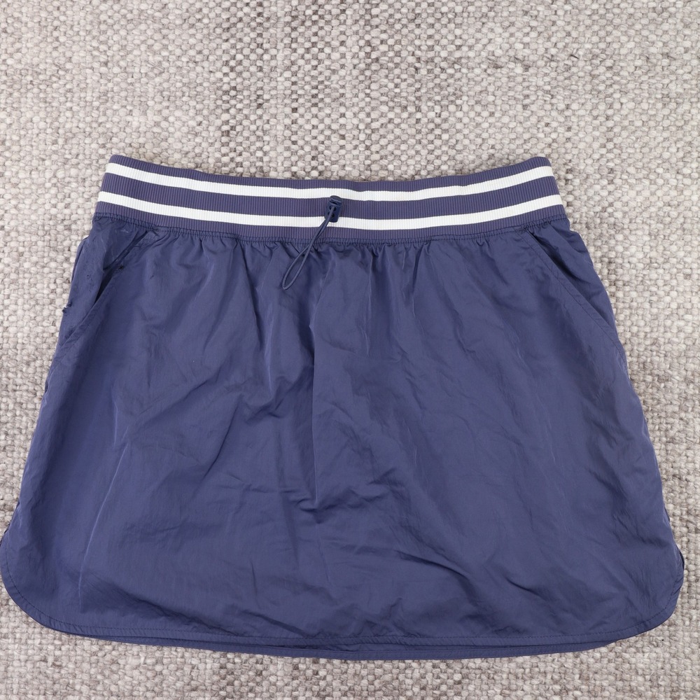 OFFLINE by Aerie Athletic Skirt Womens L Navy Blue Fair Striped Waist Pockets